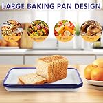Kichvoe Enamel Rectangular Baking Dish Set of 2 Vintage White Enamel Bakeware for Oven Microwave Roasting and Serving, 27.00X19.00X2.50cm