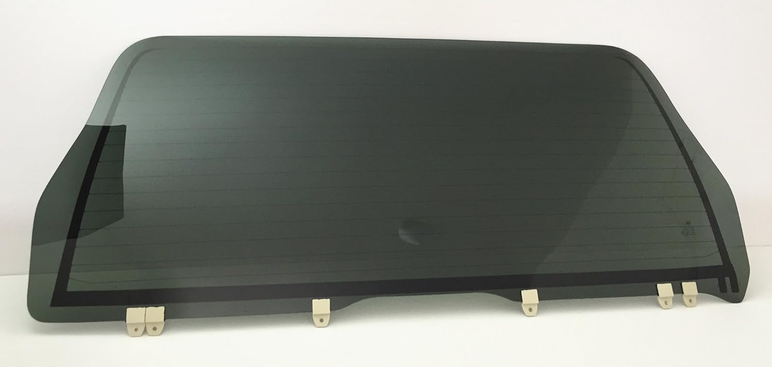 Power Drop Down Back Tailgate Window, Heated, Compatible with Toyota Sequoia 2001-2007, Dark Gray/Black (Factory Privacy Tinted), Tempered Glass, SUV, Rear