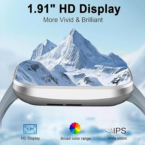 Miniatura 2 de Reloj inteligente para hombres y mujeres, reloj inteligente con pantalla HD de 1.91 pulgadas (respuestahacer llamadas), monitor de frecuencia