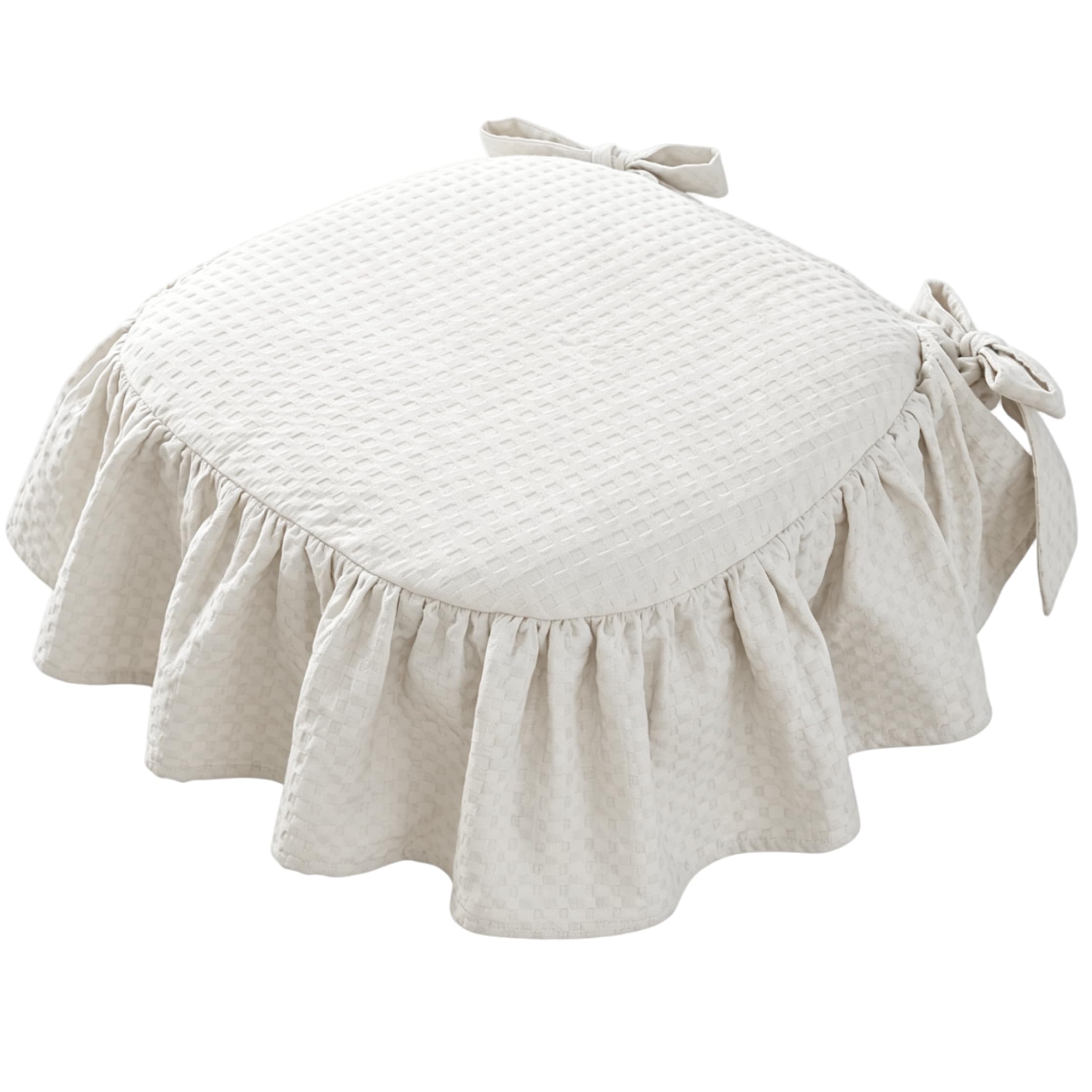 Cojín para silla con volantes blanco de 43x45 cm para comedor
