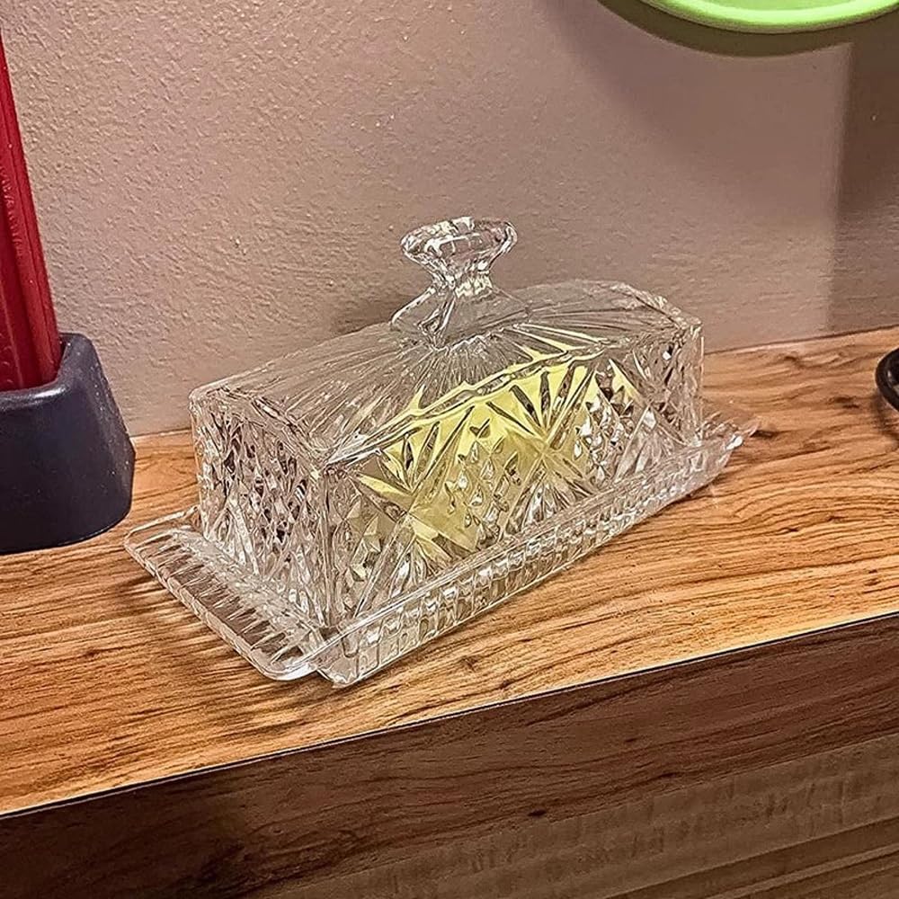 Butter Dishes Glass Butter Dish Rectangular Storage and Preservation Box with Lid Butter Box Butter Storage