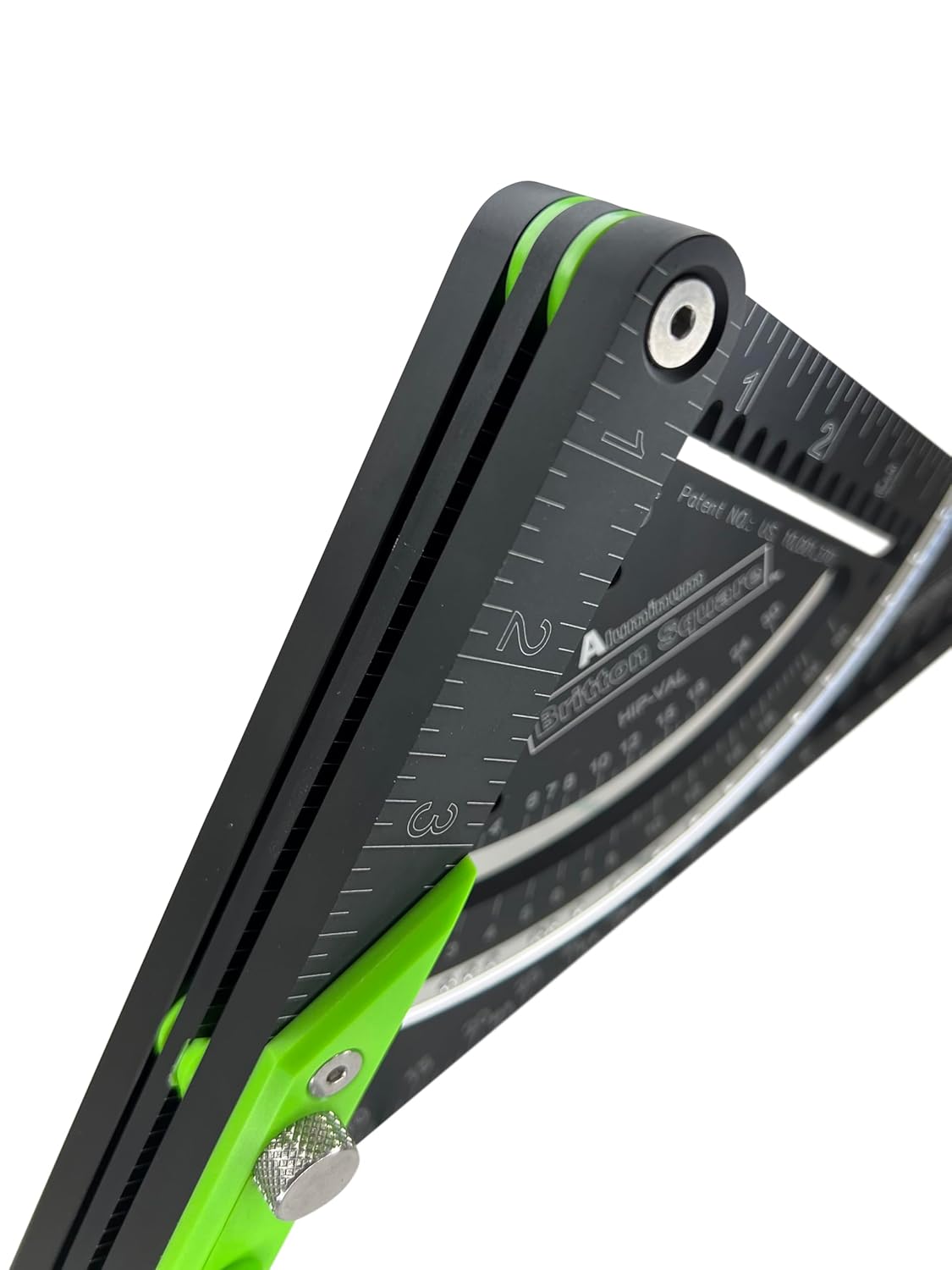 7''-Black/Green Aluminum Rafter Square -Rafter Square with Level, Innovative Framing & Carpentry Tools