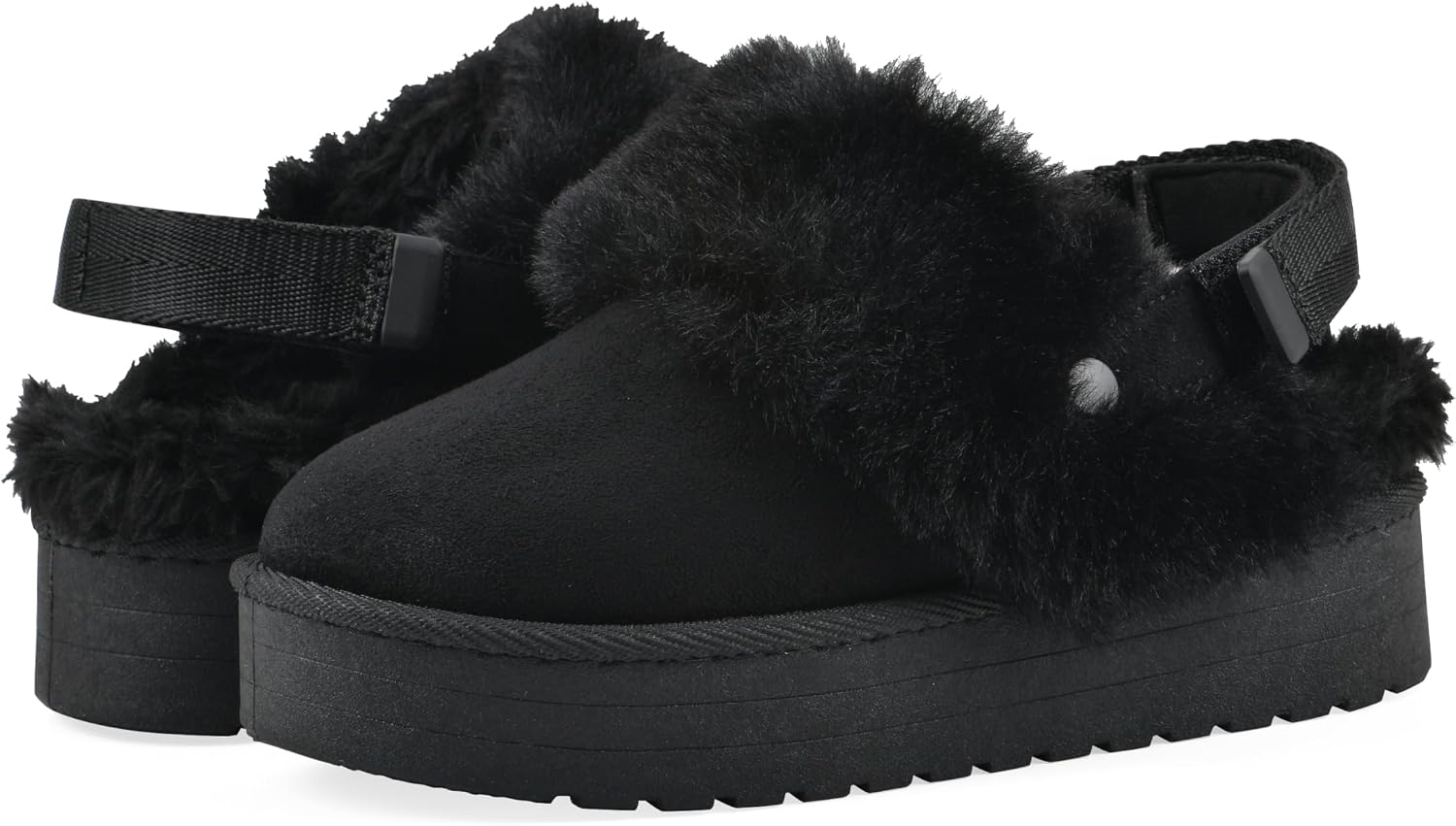 White Mountain Kids Girls' Londyn Slingback Faux Fur Slipper Clog