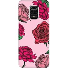 Xiaomi Redmi Note 9 Pro Max ile Uyumlu Silikon K l f, Red Rose Temal  Desenli, Darbe Emici
