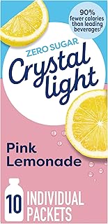 Drink Mix, 10 Packets, for Convenient On-the-Go Flavorful Hydration, Naturally Flavored Pink Lemonade with other natural flavor, Zero Sugar, 1.3 oz