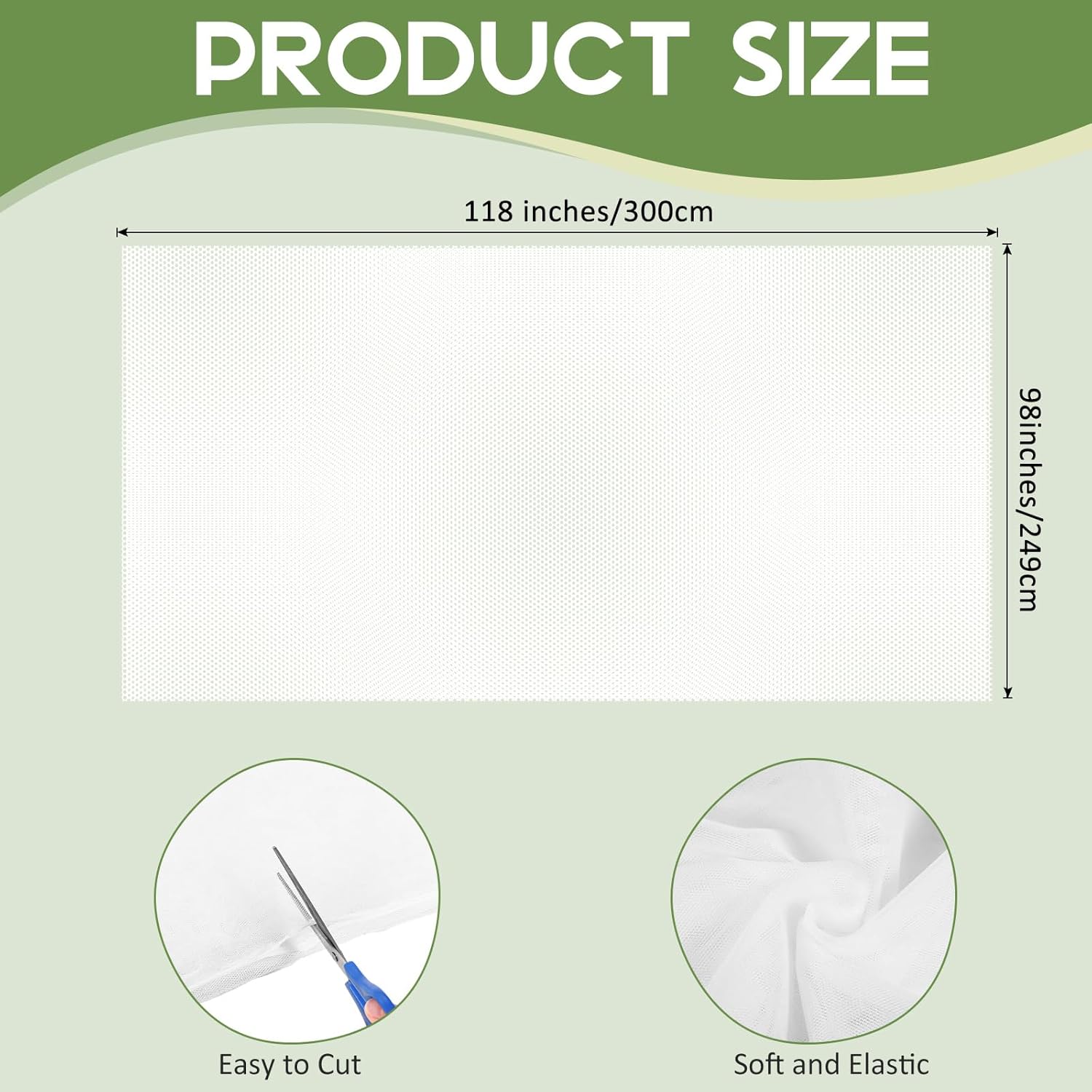 SmoothNovelty 4 Panels Mosquito Netting for Patio, W118 x L98 Inches Garden Mesh Netting Outdoor Sheer Tulle Curtains