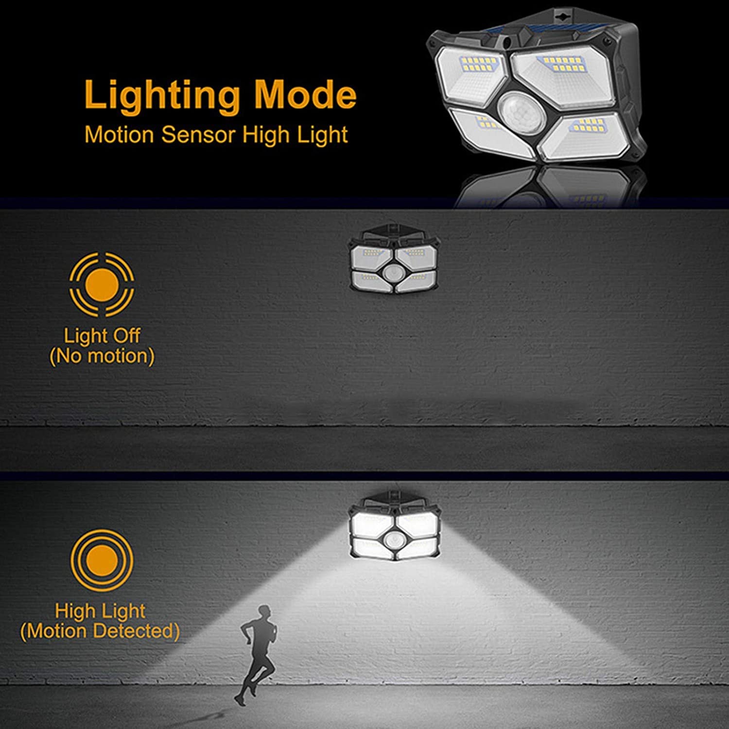 Luces Solares LED Para Exteriores, 40 Luces LED Seguridad Con Sensor Movimiento Solar Con 3 Modos De Iluminación Inteligente IP65 Luz Pared Impermeable Para Valla Puerta Patio 2 Piezas