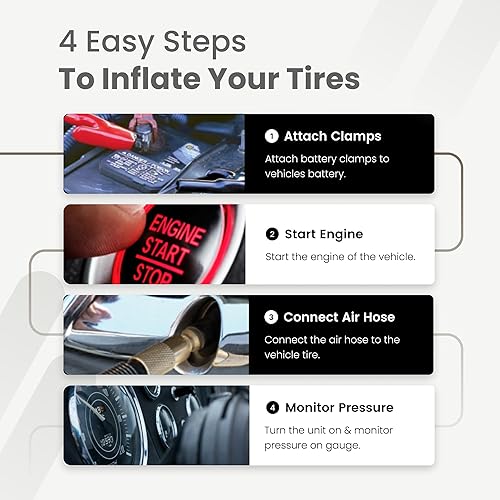 Miniatura 4 de Compresor de are portátil y paquete medidor de presión de neumáticos digital Viair Compresor de aire  Plateado