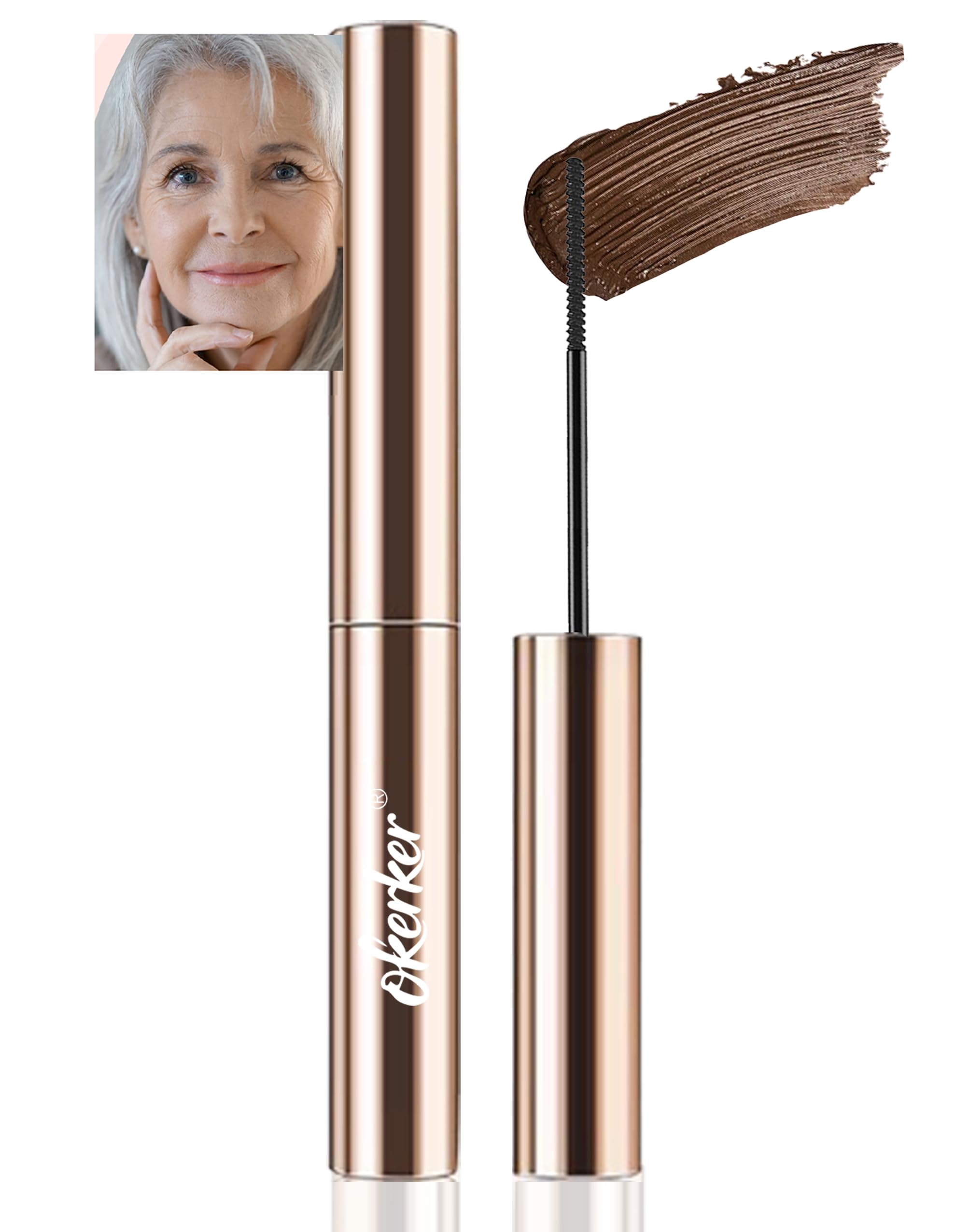 Brown Tubing Mascara for Older Women & Mulit-layered Lashes Brown 0.7 Ounce (Pack of 1)