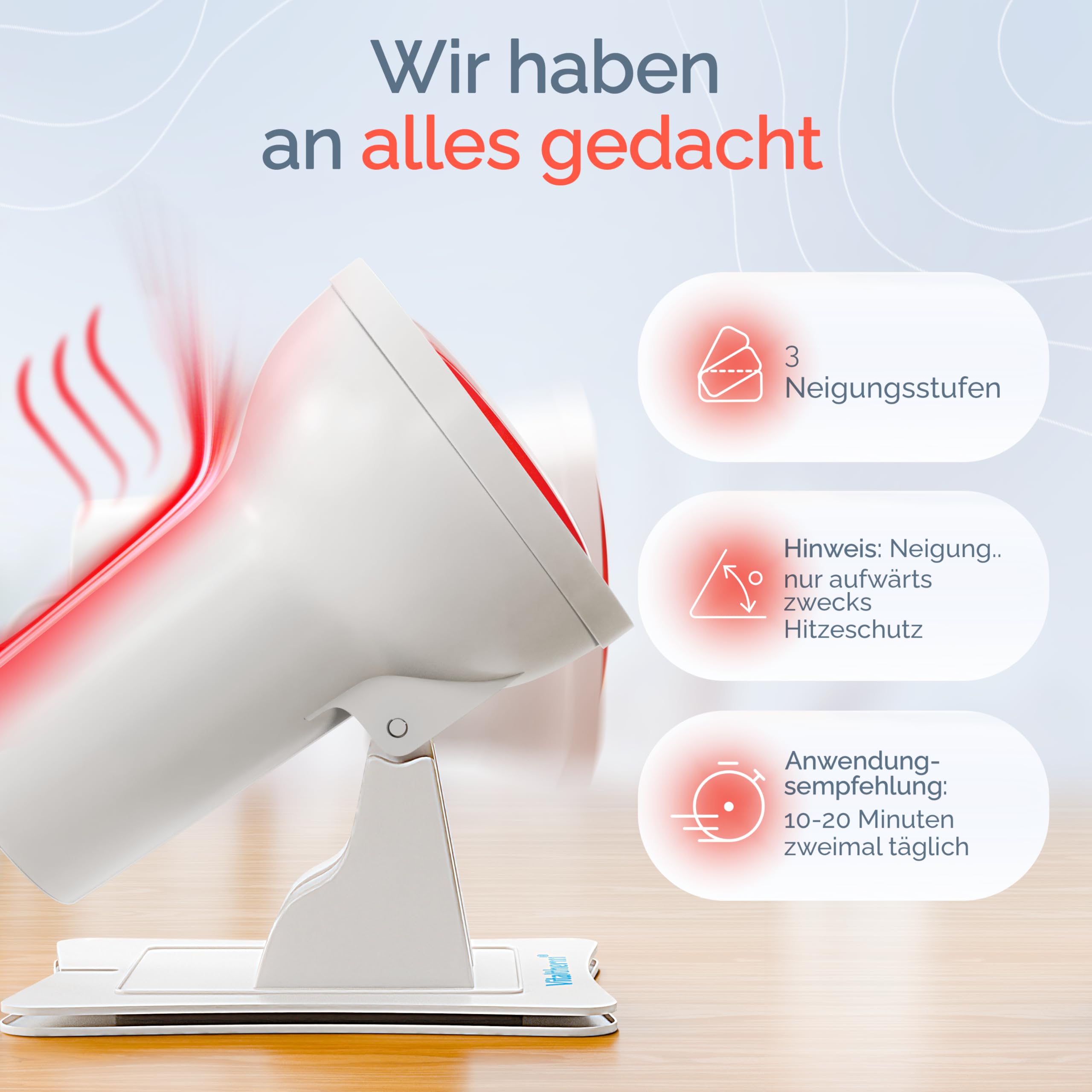 RW150 Rotlichtlampe 150W Infrarot Wärmelampe mit Timer & Dimmer