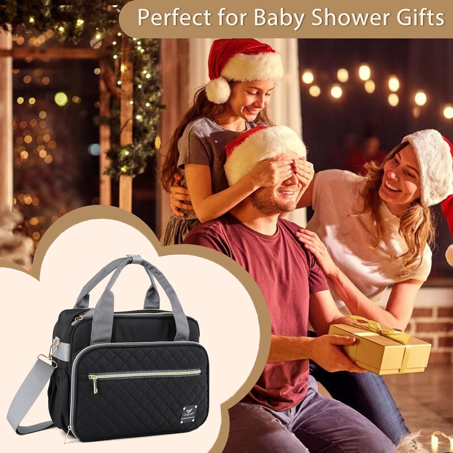 Crossbody Small Diaper Bag, Cute Mini Baby Diaper Tote Bags with Insulated Pockets for Traveling Outdoor Parent - Image 6