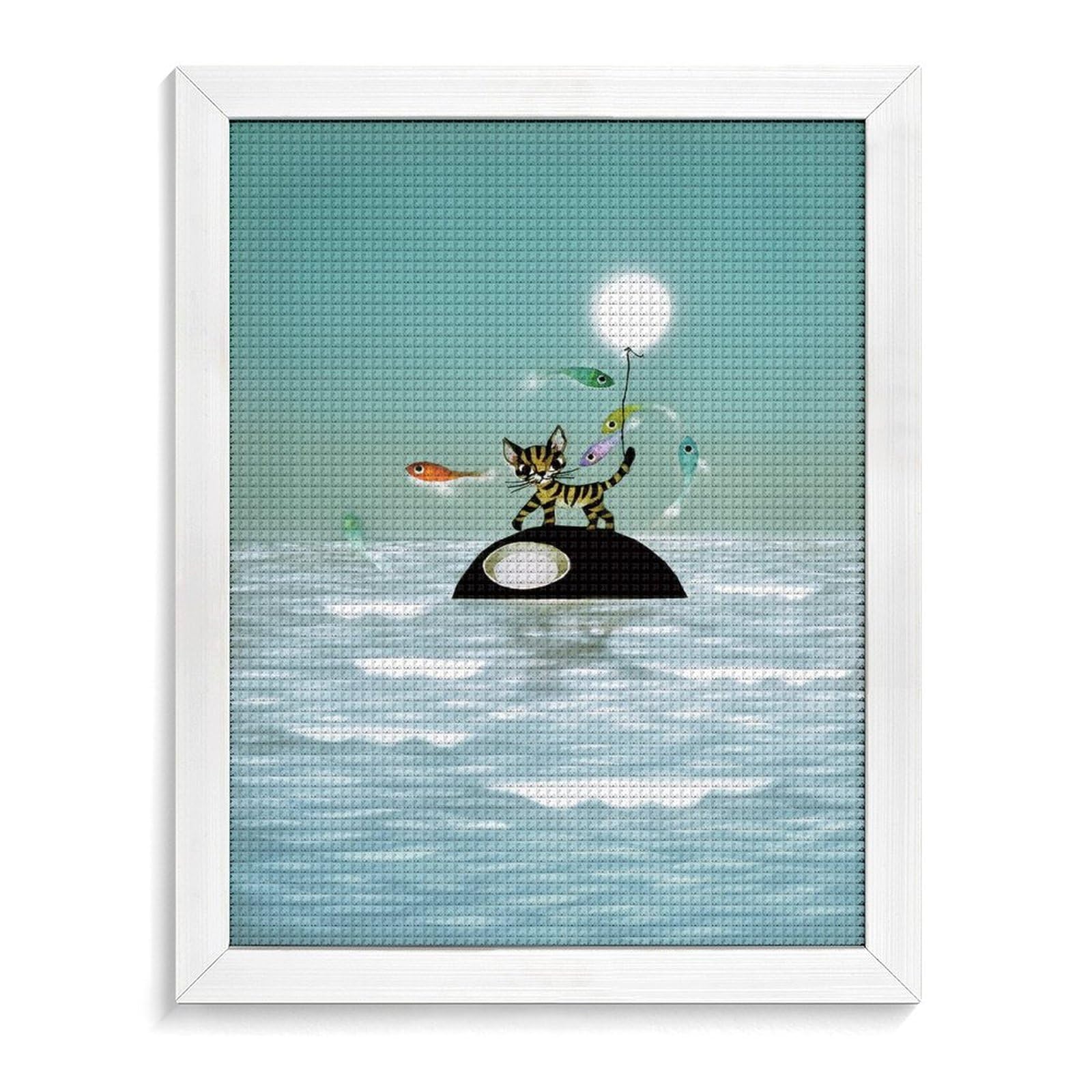 Amazon.co.jp: 藤城清治 猫曜日の朝 ダイヤモンド画 5Dダイヤモンド