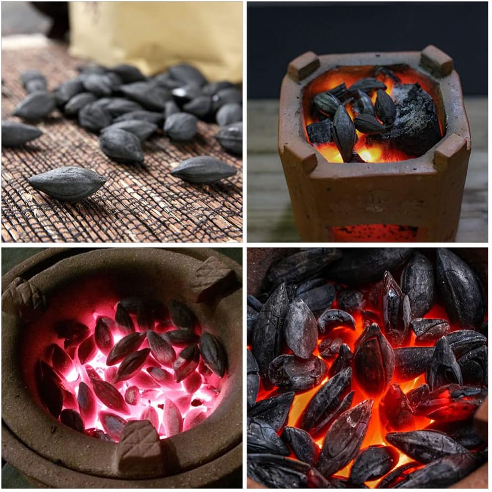 SHERCHPRY Olive Charcoal Tea Stove Portable Lump Charcoal for Outdoor Grilling Camping Boiling Water Household Cooking 1.18X0.59X0.59 Inch