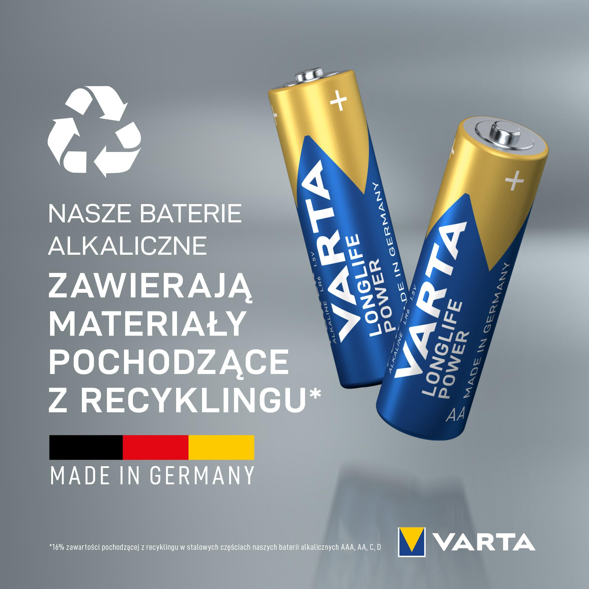 VARTA Longlife Power, bateria alkaliczna, AA, Mignon, LR6, 1,5V, opakowanie 10+10szt., Made in Germany | AA LR6, Made in Germany, bateria do 10 lat, do konsoli do gier, szczoteczki do zębów, myszy lub kontrolera