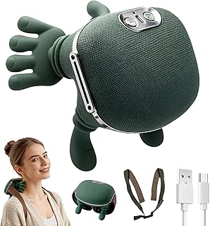 Massagegerät, 4D Nackenmassagegerät mit Wärme, Elektrisches Schulter massagegerät, 3 Massagegrade & 2 Temperaturstufen, Lindert Muskelverspannungen und Ermüdung, für Zuhause, BüRo, Reisen