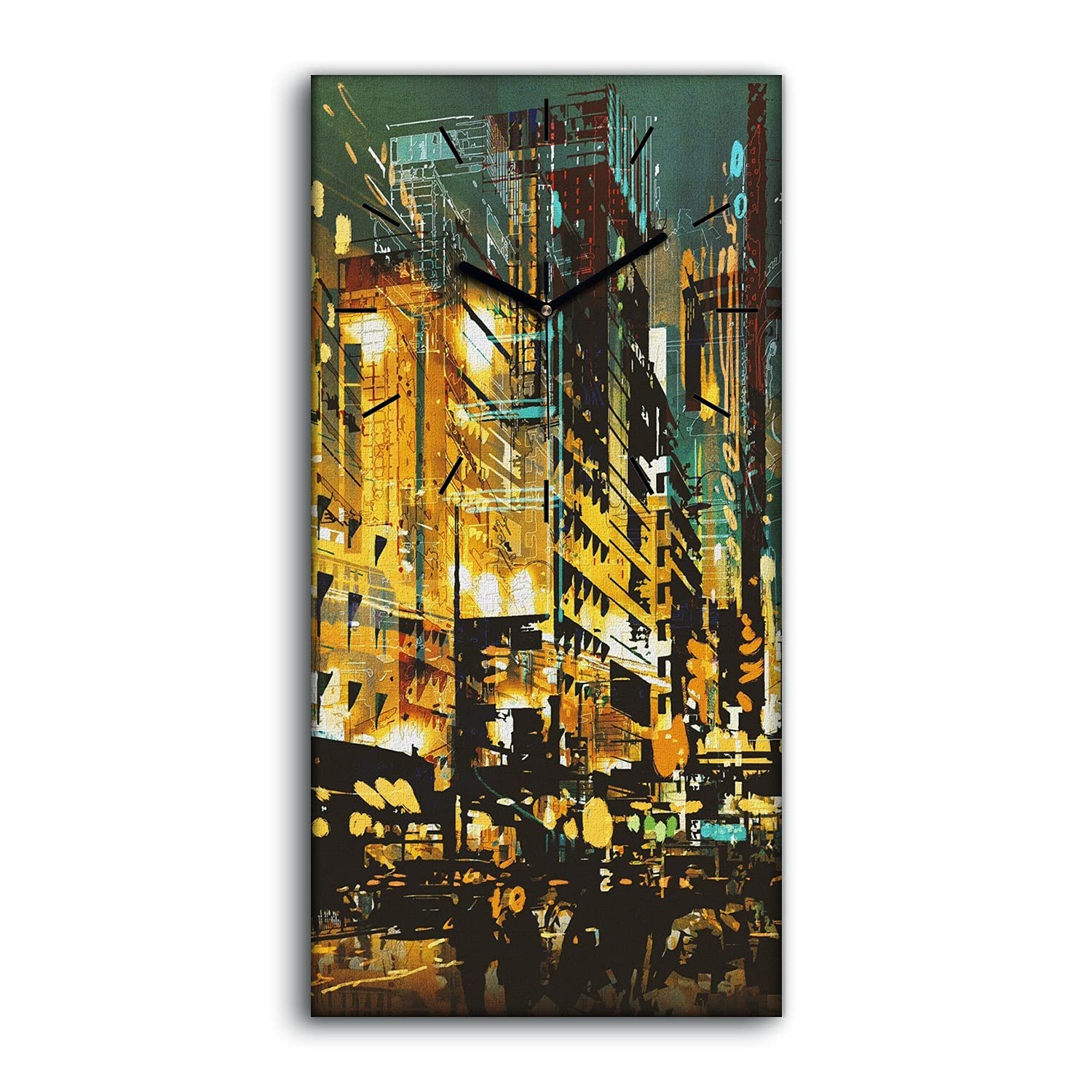 Horloge sur Toile Salon Ville Abstraite pour une Chambre Calme et Moderne