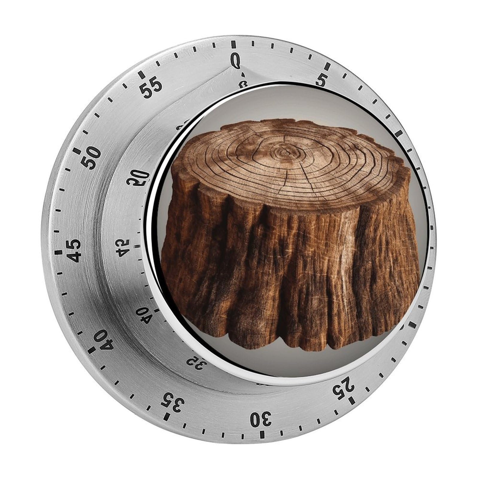 Stump of Oak Tree Kitchen Timer Chef Cooking Timers Clock with Loud Alarm Exquisite Stainless Steel Mechanical