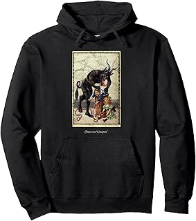 Krampus Occult Germanic Christmas Demon Vintage Illustration Pullover Hoodie