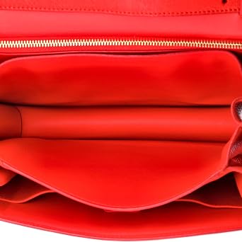 Pre-Loved Classic Box Bag Grainy Leather Medium, Red