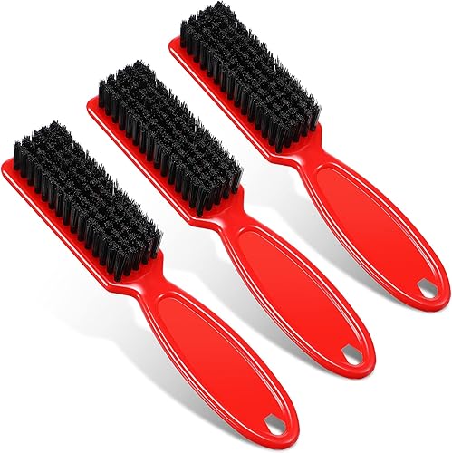 Cepillo de limpieza de cuchilla de cortadora de pelo Cepillo de limpieza de nylon Cepillo de uñas Trimmer Barber Cleaning Brush Tool (rojo)