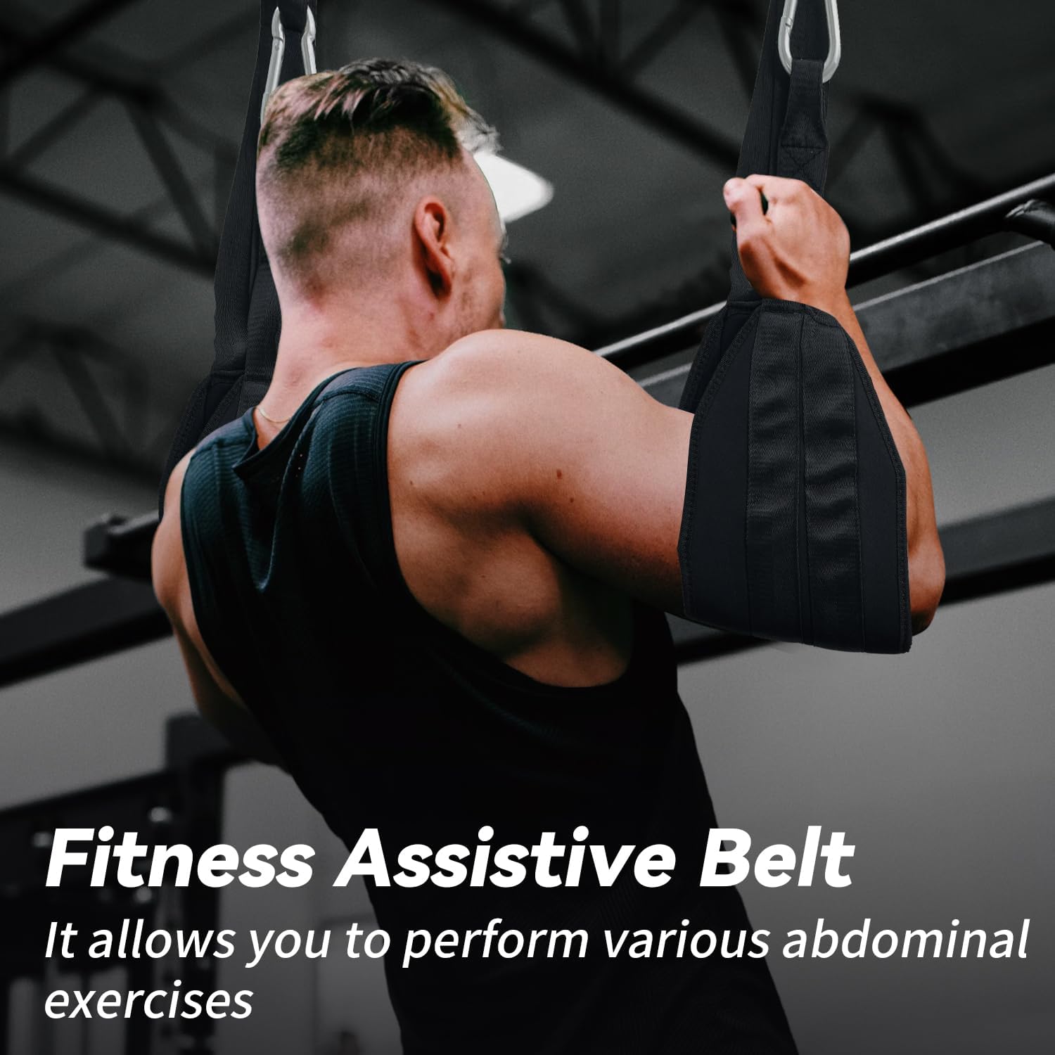 Hanging Ab Straps for Core Strength and Abdominal Training with 2 Rust-Resistant Carabiners, Pull Up Straps for Ab Workouts at Home and Gym (Pair)