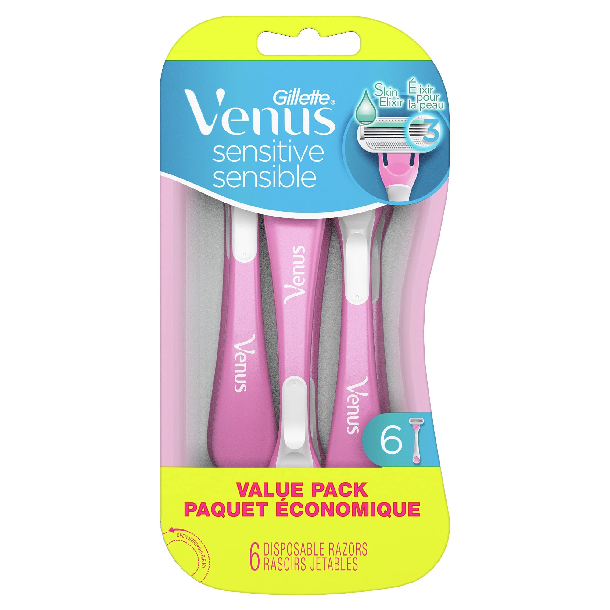 Gillette Venus Sensitive Women's Disposable Razors 6 Pack Buy Online in United Arab Emirates