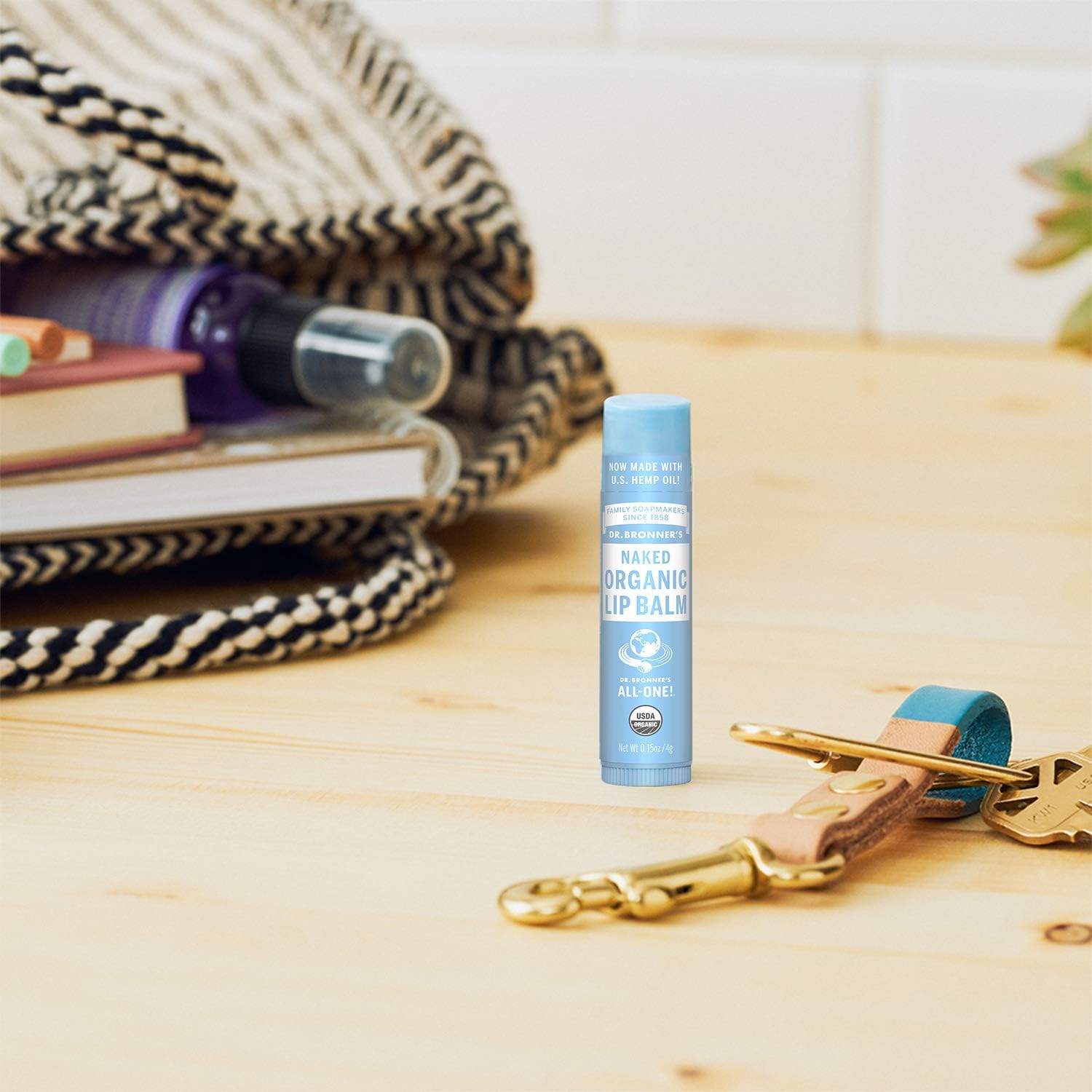 Dr. Bronner's - Organic Lip Balm (Naked.15 ounce, 6-Pack) - Unscented, Made with Organic Beeswax and Avocado Oil, For Dry Lips, Hands, Chin or Cheeks, Jojoba Oil for Added Moisture, Soothing : Lip Balms And Moisturizers : Beauty & Personal Care