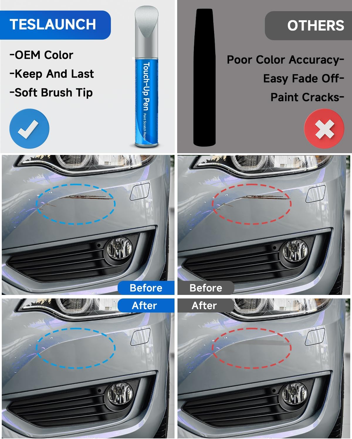 Touch Up Paint for BMW, Brooklyn Gray Metallic(C4P) Exact Match Touch Up Paint Car Scratch Repair (Brooklyn Gray Metallic(C4P))