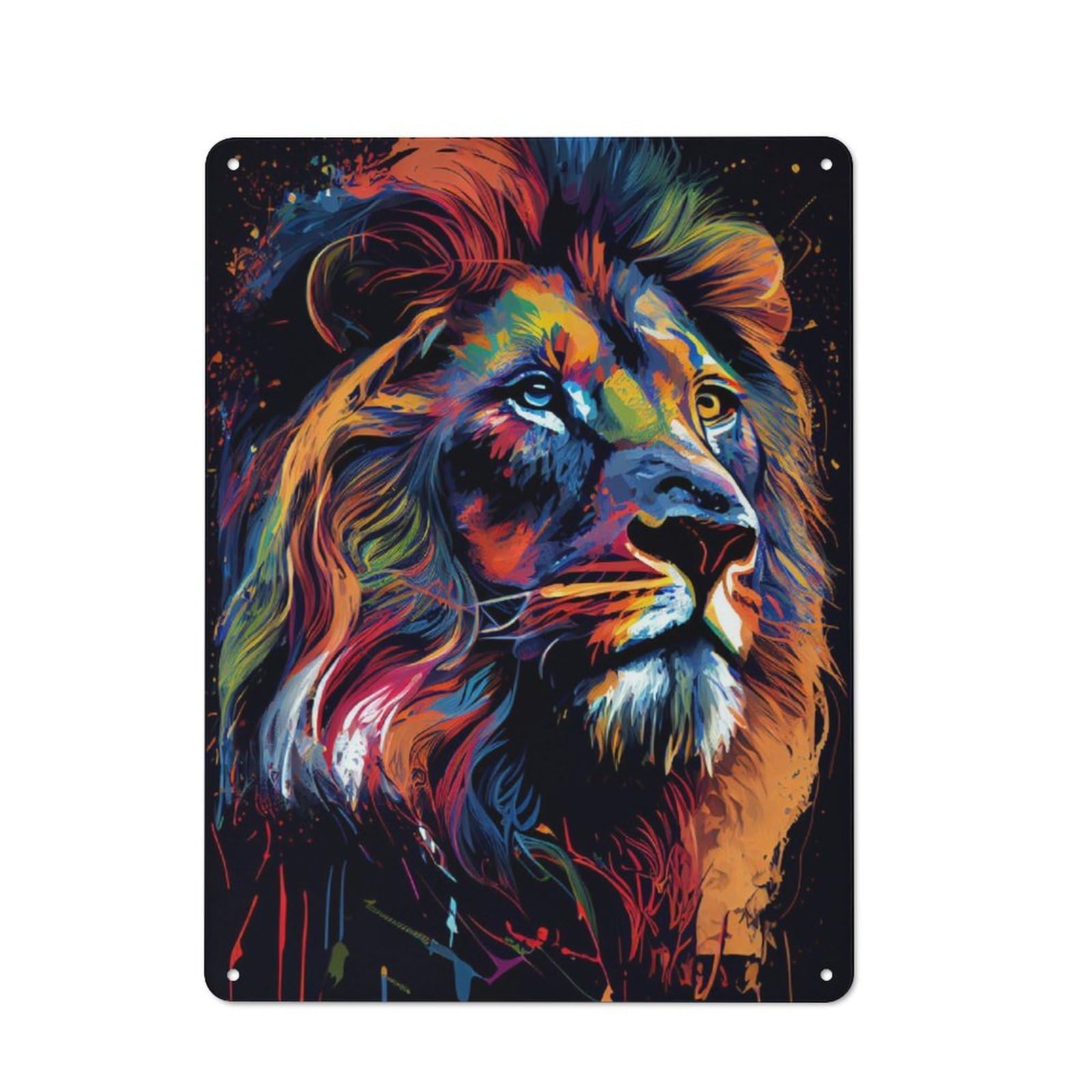 Metal Plaque 40x30cm with Lion Color for Pub Or Café, Retro Decor, for Pub Decor Enthusiasts Refreshing A Room in Autumn