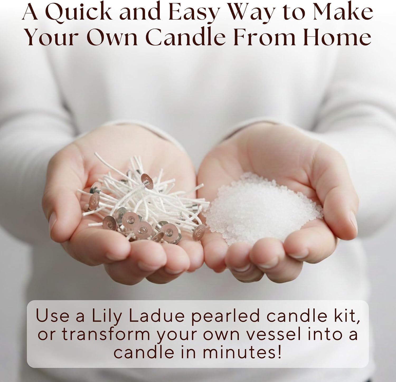 LILY LADUE Sand Candle Refill Kit - 1Lb/16Oz Citrus Scented Aroma Beads, Orange Pearled Candles Sand and Wicks (24) Without Holder, Decorative Reusable Powder Pearls Bulk Wax Pearls for Refillable Set