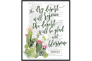 Enliven Your Abode with Isaiah Bible Verse Cactus Wall Art - Serene...