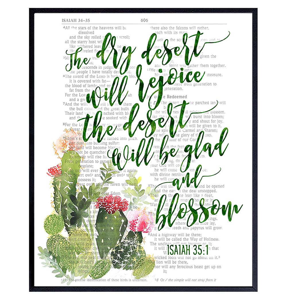 Amazon.com: Isaiah Bible Verse - Cactus Wall Art - Desert Decor - Cactus  Wall Decor - Inspirational Scripture Wall Art - Christian Gifts - Religious  Decor - Saguaro Cactus Decor - Sonoran Desert -Cactus Blossom : Handmade  Products