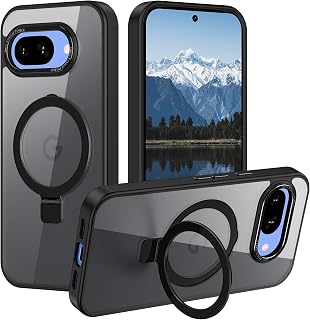 Casehas Google Pixel 10a用 ケース、[磁気インビジブルスタンド] [MagSafe対応] [ミリタリーグレードの落下に対する保護] スリム つや消し 半透明バック 耐衝撃保護カバー ブラック
