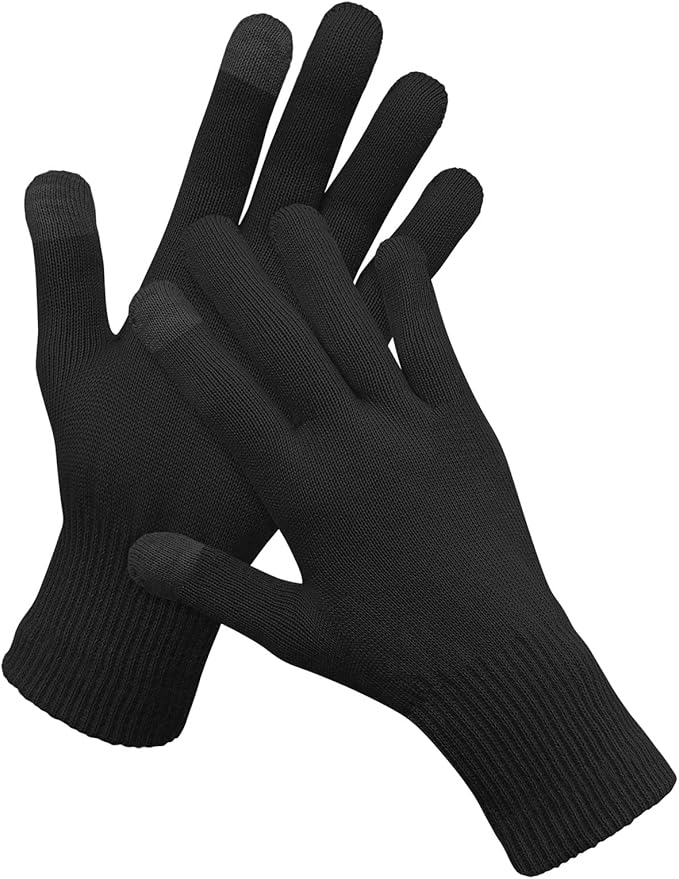 Migliore Wear Eczema Gloves for Adults, Touchscreen Black Cotton Gloves