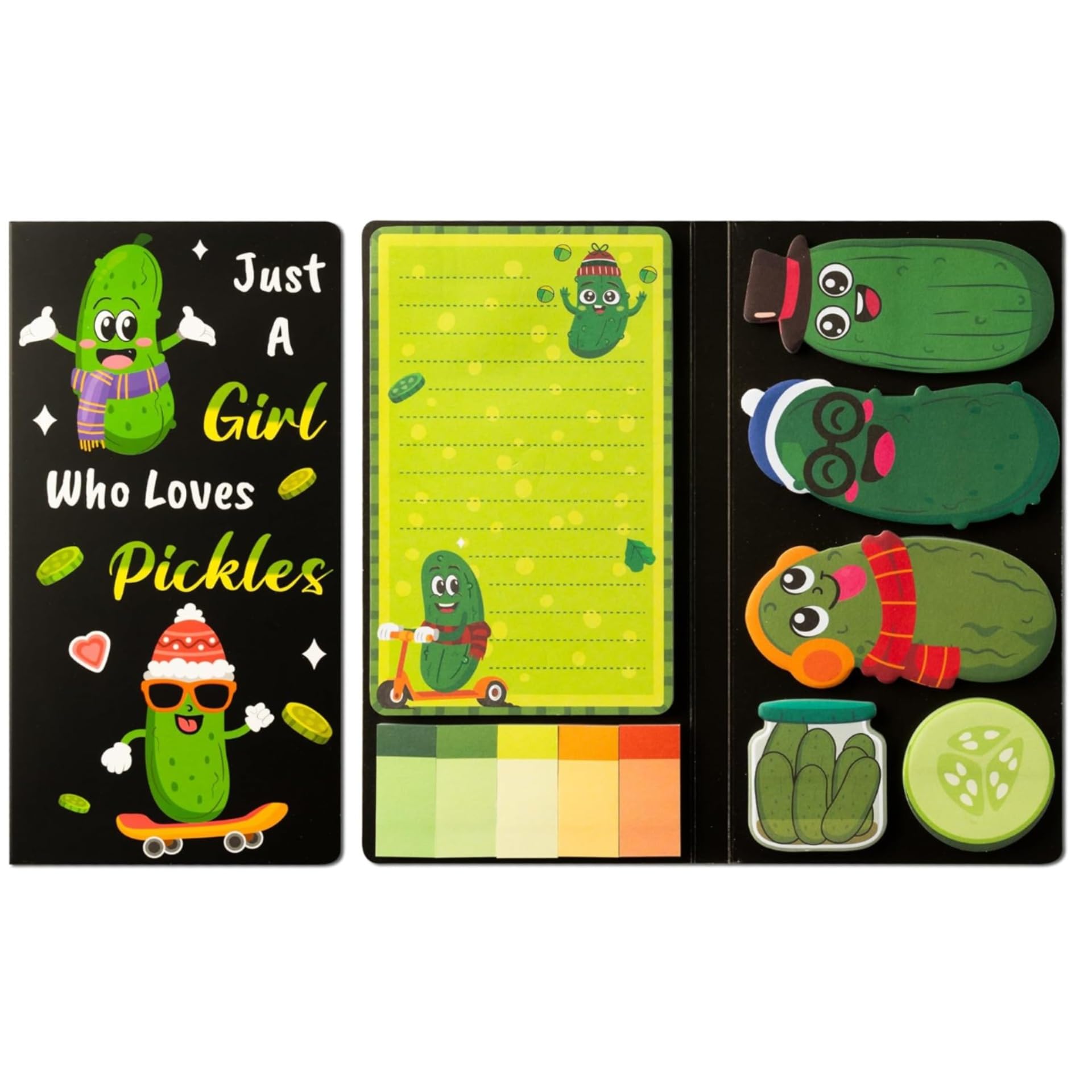 Pickles Notes Set, 550 Sheets,Cute Cartoon Dog Post It Notes with 3 Point Pens, Self-Adhesive Writing Memo Pages Back to School Office Supplies