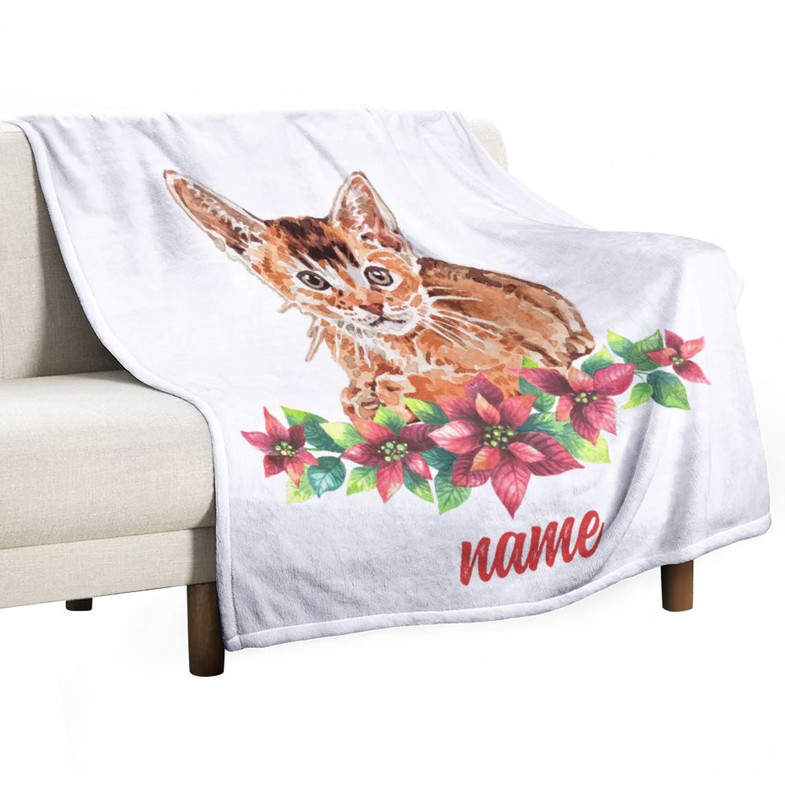 Couverture personnalisée nom pour stopper le froid sur le canapé ou en voyage en voiture