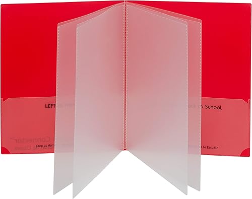 Miniatura 2 de C-Line Classroom Connector Cartera de múltiples bolsillos para la escuela al hogar, rojo, 15BX (32304), 9.5 x 11.75 x 0.25