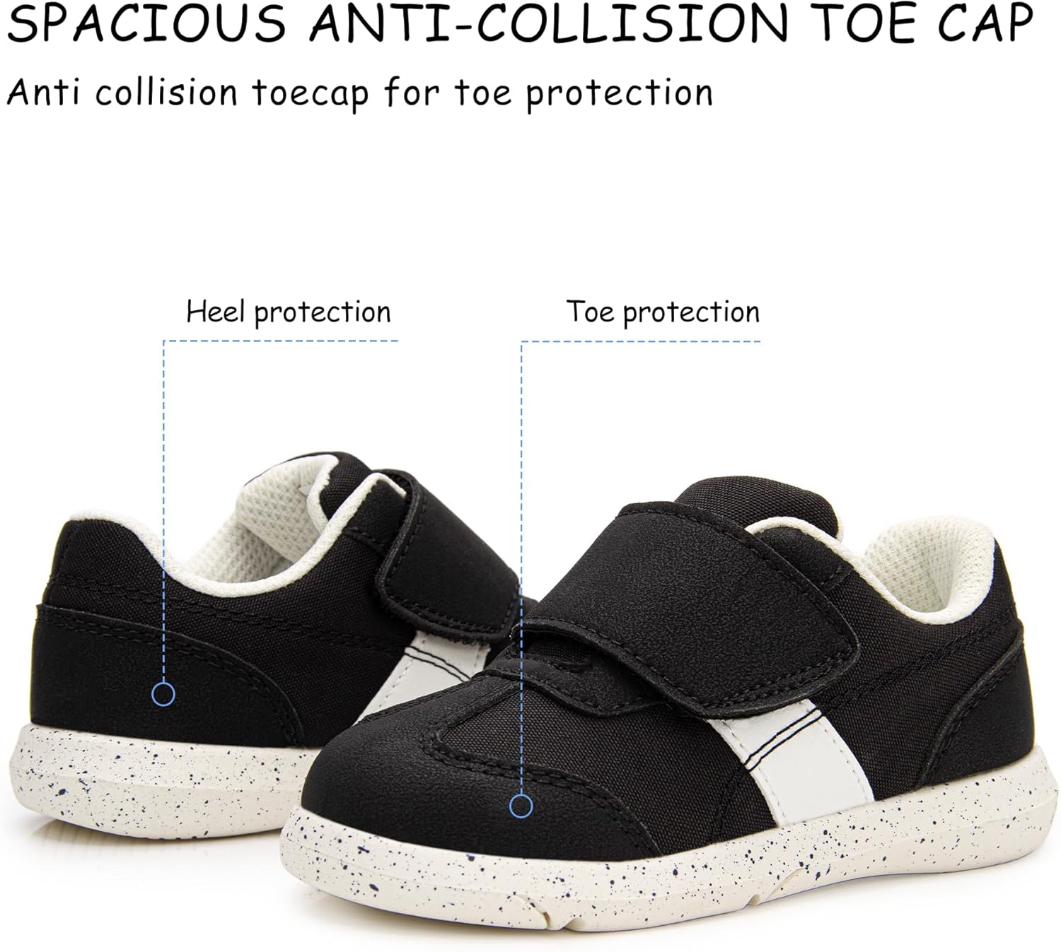 SKYWHEEL Toddler Shoes for Boys and Girls Sneakers with Wide Hook and Loop Strap Easy On and Off Anti-Slip Lightweight Durable Flexible Soft Outsole for Everyday Wear Running Walking - Image 6