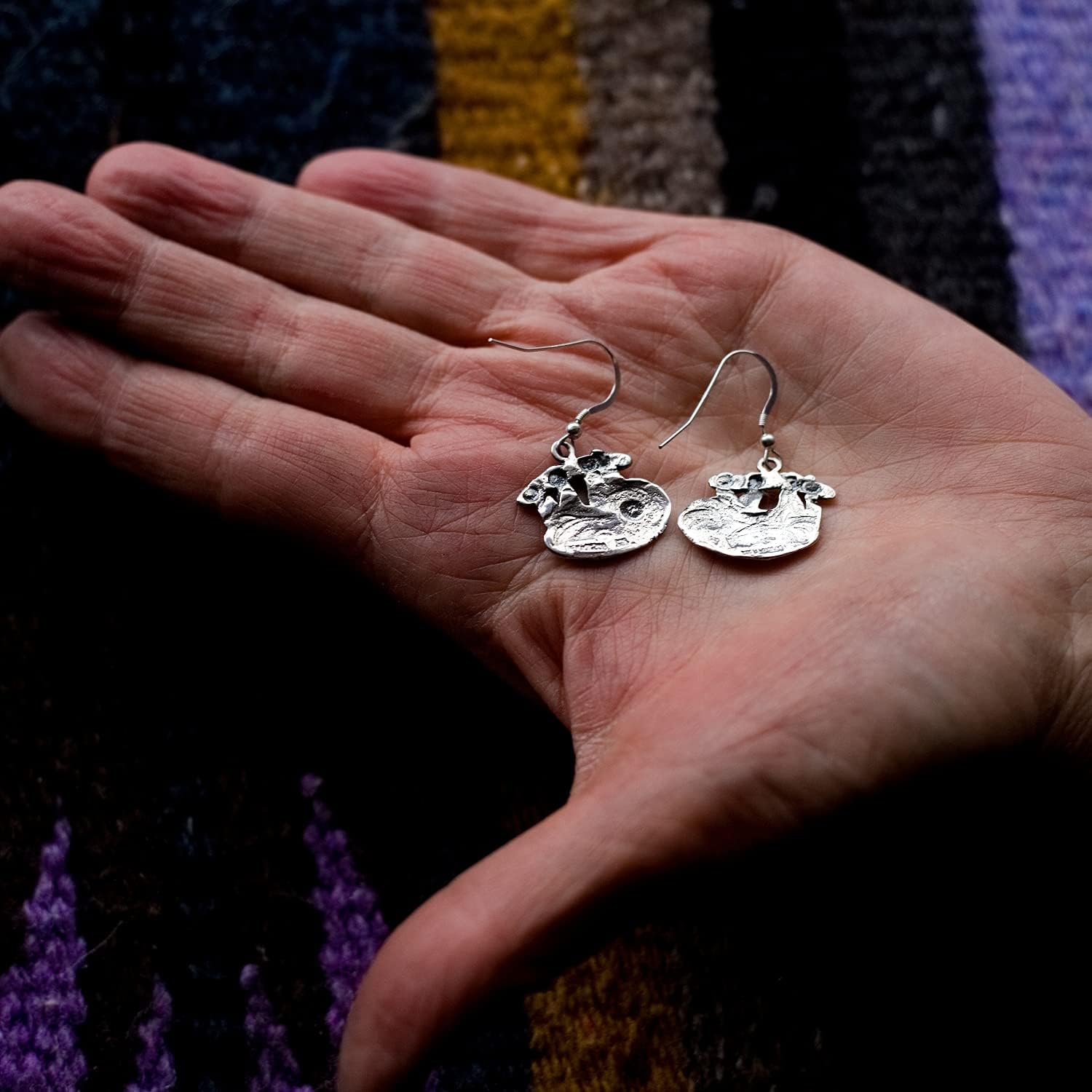 Sterling Silver Sloth Earrings