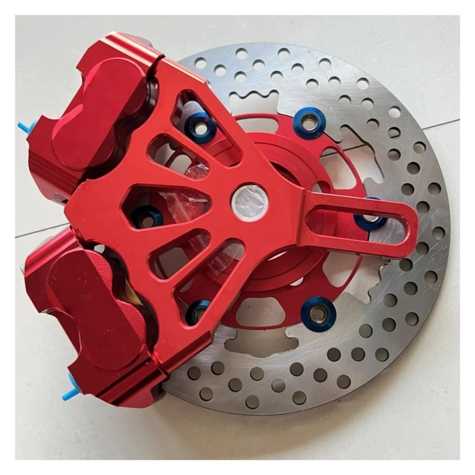 Disco freno flottante Pinza Freno Posteriore Doppia Per Moto Con Staffa Adattatore E Set Di Dischi Da 220 Mm Per Scooter(G)