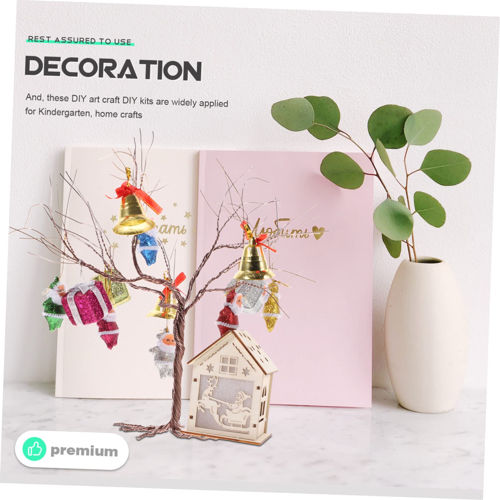 Alipis 2 Set Pacchetto materiale natalizio decorazioni albero di Natale da tavolo kit materiale lavoretti natale mini ornamenti per alberi di Natale kit artigianale fai da te