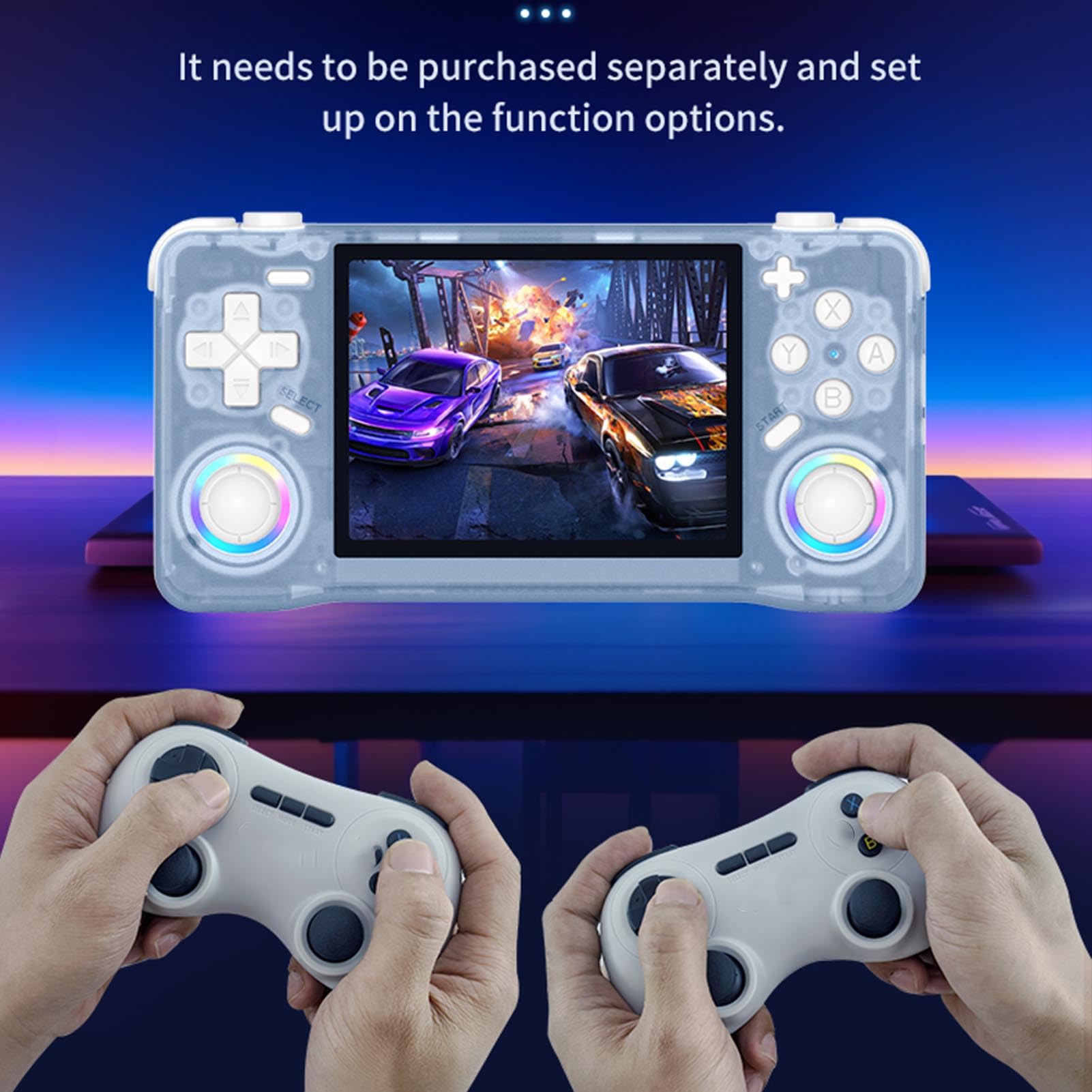Elprico Consola de Juego de Mano, Pantalla HD de 3.5 Pulgadas Retro Gaming Console Games Classic con Múltiples Emuladores, 4000 MAh Batería Recargable Player Video de Bolsillo (Blue)