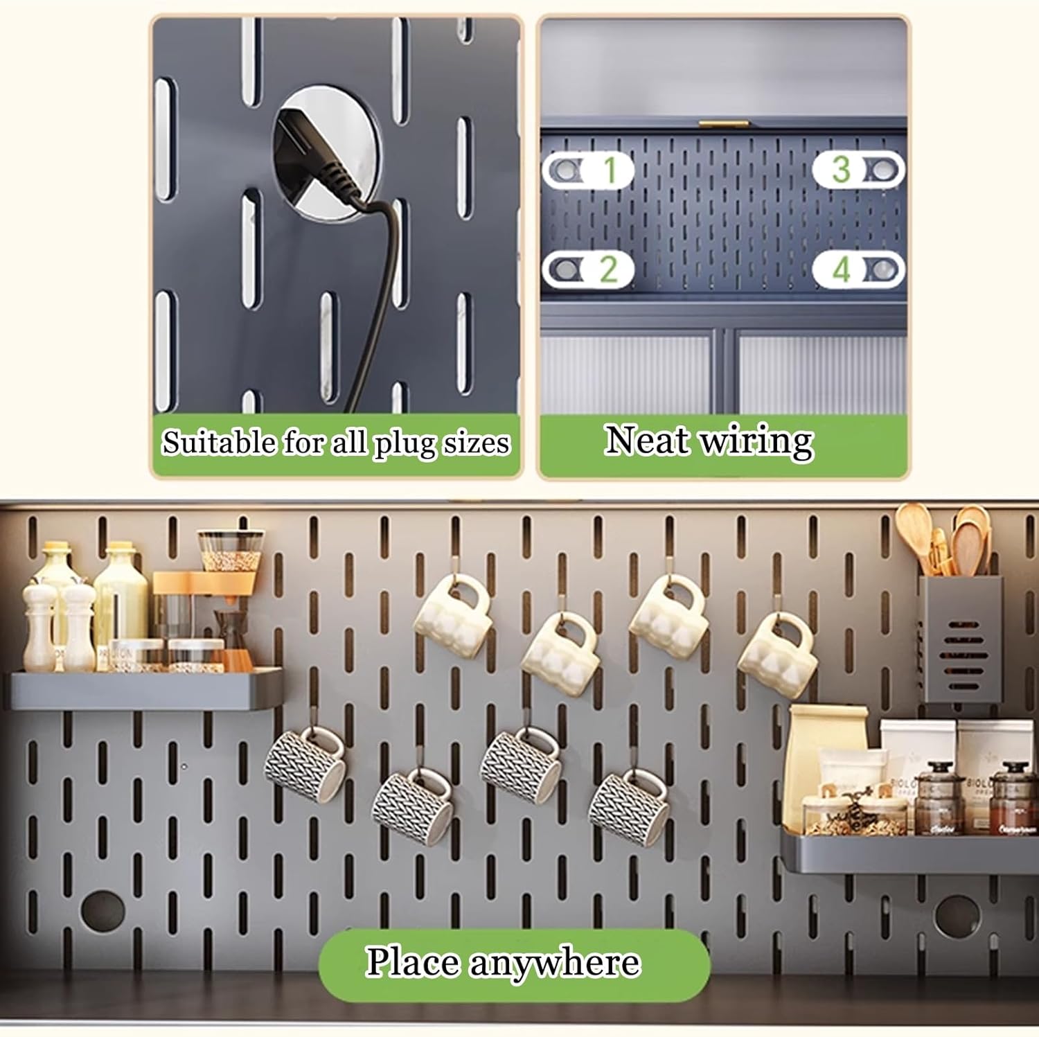 JKGHK 6-Tier Tall Kitchen Bakers Rack, Kitchen Storage Hutch Cupboard Cabinet with Adjustable Foot, Open Kitchens Pantry Storage Shelves for Spices, Pots, Pans(60cm/23.6in)