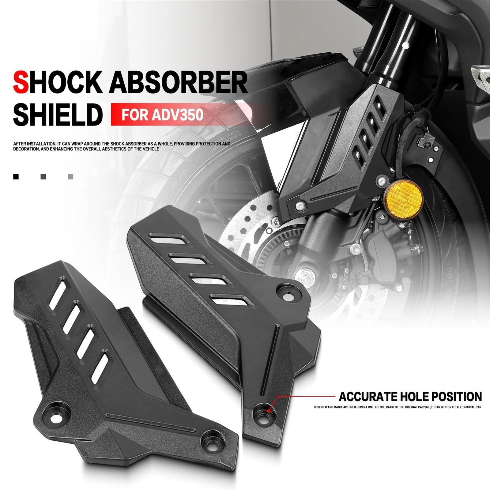 Adatto per HONDA ADV350 2022-2026 2025 Accessori Moto Forcella Anteriore Guardie Ammortizzatore Coperchio di Protezione protezione forcella(Black)