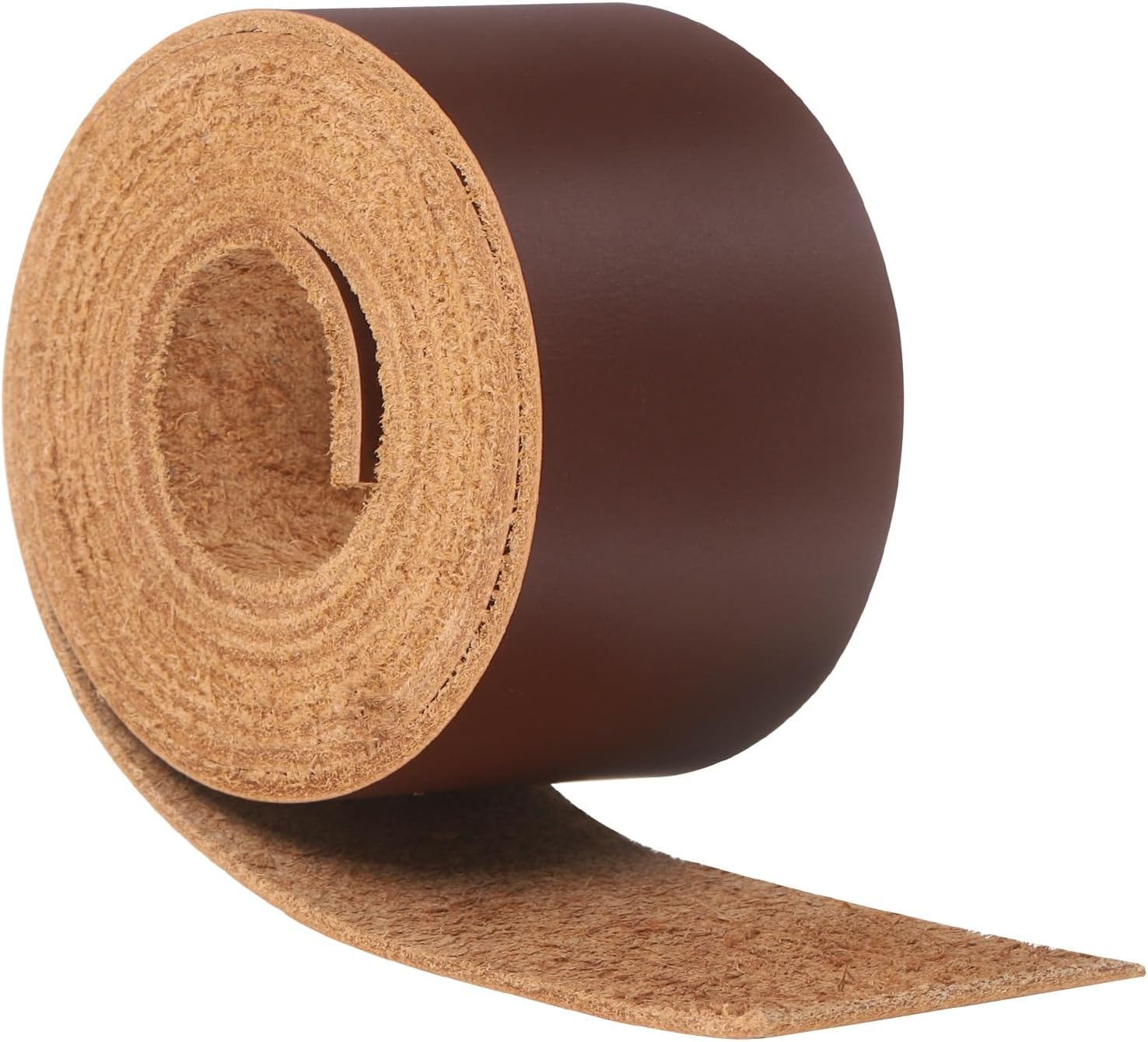MECCANIXITY Full Grain Leather Strap, Flat Full Grain Oil Tan Leather Strips for Crafts, Thick for DIY Belt Tooling Crafting