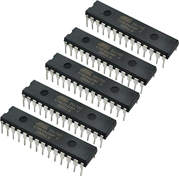 5 Pack ATmega328P-PU Microcontroller, 8-bit, with Bootloader Compatible with Arduino UNO,DIP-28