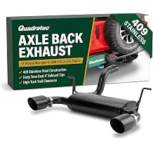 Quadratec Axle Back Dual Outlet Performance Exhaust System - Fits Jeep Wrangler JL 2018-2022 - Offroad Durability - Stainless Steel, Black Finish - Deep Smooth Exhaust Tone - 2.5" Pipe, 4" Tips