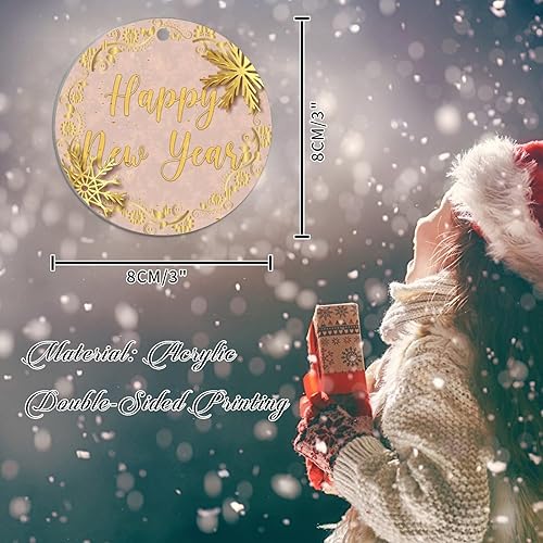 Vista 67 de Christmas Ornament Merry Christmas Y'all Ornament for Christmas Tree Decor Gold Snowflake Ball Wreath Xmas Tree Decorations 3in Acrylic Ornament