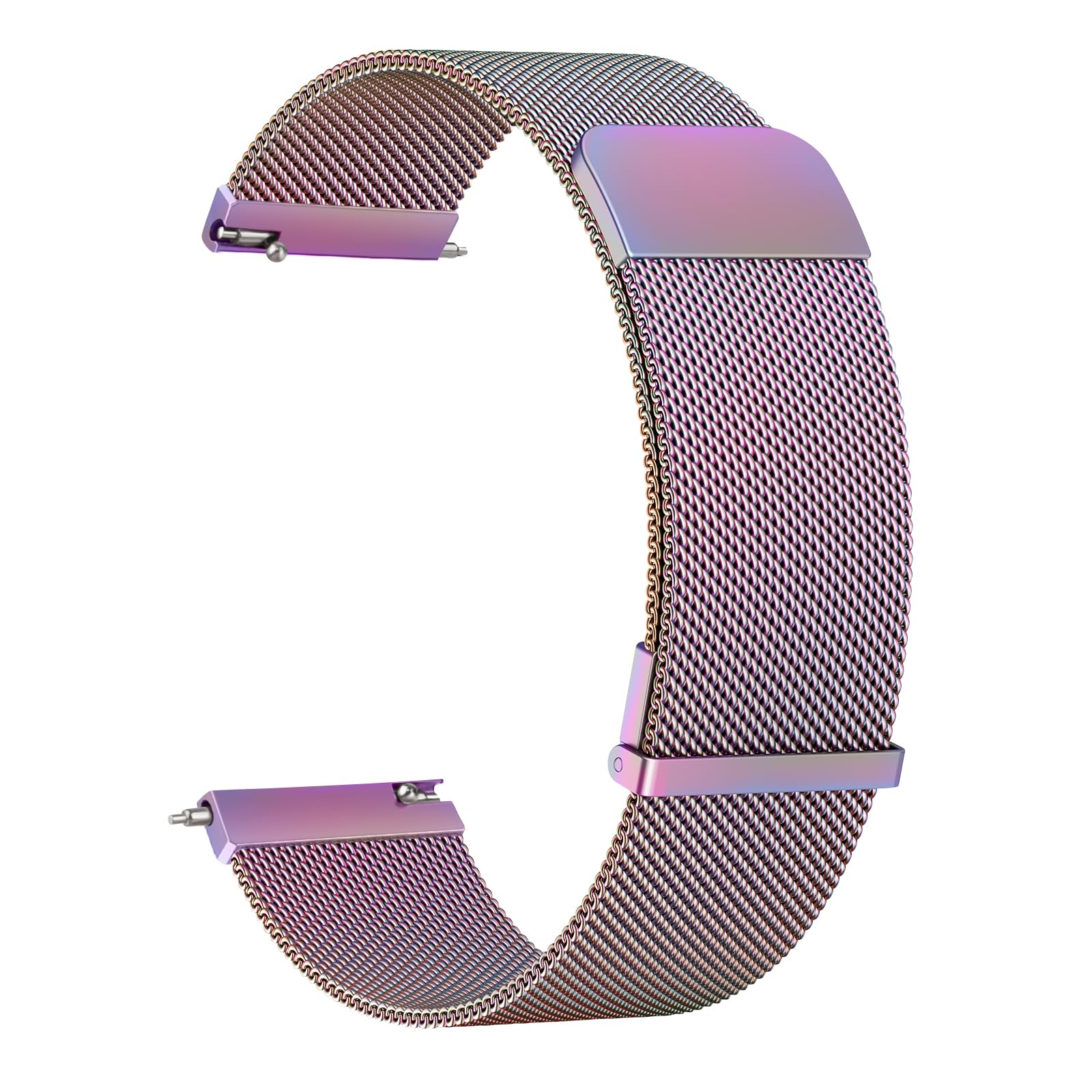 MVSSAT Metal Bands for Samsung Galaxy Watch Active 2 40mm 44mm/Galaxy Watch Active, 20mm Stainless Steel Mesh Watch Strap for Galaxy Watch 3 41mm/Galaxy Watch 42mm (Colorful)