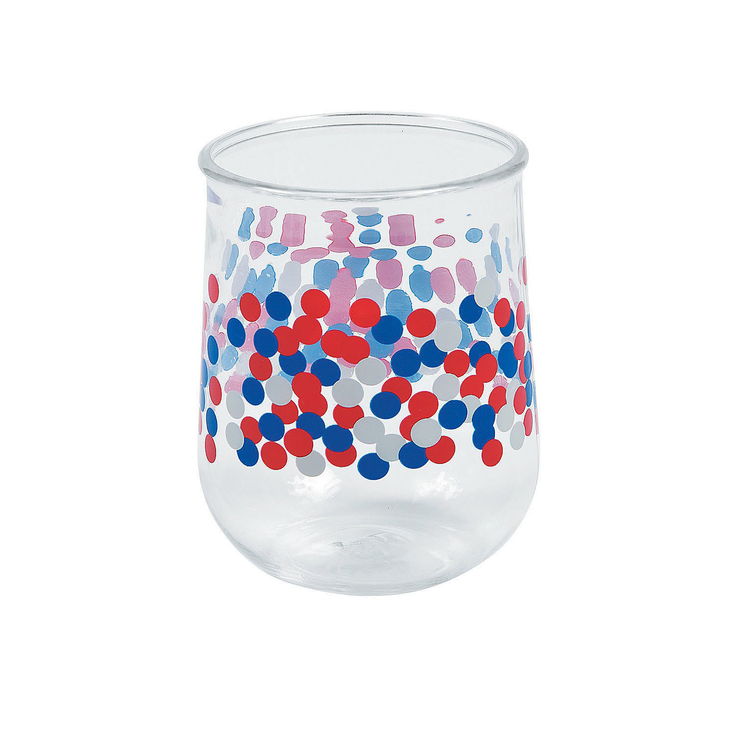 Patriotic Red White and Blue Confetti Plastic Tumbler (set of 6)